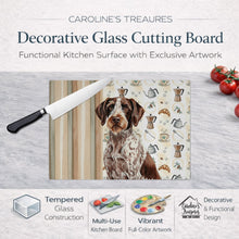 Load image into Gallery viewer, Roan German Wirehaired Pointer Coffee Bar Glass Cutting Board