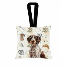 Load image into Gallery viewer, Roan German Wirehaired Pointer Coffee Bar Hanging Square Fabric Ornament 3.5 × 3.5