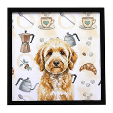Load image into Gallery viewer, Goldendoodle Coffee Bar Framed Metal Print