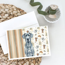 Load image into Gallery viewer, Blue Great Dane Coffee Bar Greeting Cards Pack of 8