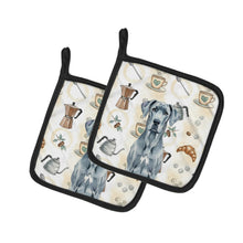 Load image into Gallery viewer, Blue Great Dane Coffee Bar Pair of Pot Holders