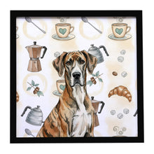 Load image into Gallery viewer, Brindle Great Dane Coffee Bar Framed Metal Print