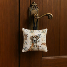 Load image into Gallery viewer, Brindle Great Dane Coffee Bar Hanging Square Fabric Ornament 3.5 × 3.5