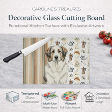 Load image into Gallery viewer, Badger Great Pyrenees Coffee Bar Glass Cutting Board