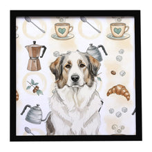 Load image into Gallery viewer, Badger Great Pyrenees Coffee Bar Framed Metal Print