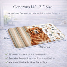 Load image into Gallery viewer, Reddish Brown Great Pyrenees Coffee Bar Dish Drying Mat
