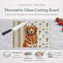 Load image into Gallery viewer, Reddish Brown Great Pyrenees Coffee Bar Glass Cutting Board