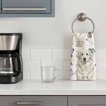 Load image into Gallery viewer, White Great Pyrenees Coffee Bar Kitchen Towel
