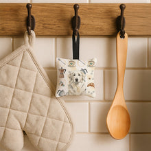 Load image into Gallery viewer, White Great Pyrenees Coffee Bar Hanging Square Fabric Ornament 3.5 × 3.5