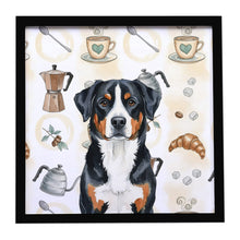 Load image into Gallery viewer, Greater Swiss Mountain Dog Coffee Bar Framed Metal Print