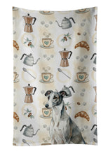 Load image into Gallery viewer, Black and White Greyhound Coffee Bar Kitchen Towel