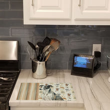 Load image into Gallery viewer, Black and White Greyhound Coffee Bar Glass Cutting Board