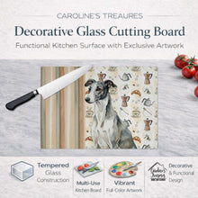 Load image into Gallery viewer, Black and White Greyhound Coffee Bar Glass Cutting Board