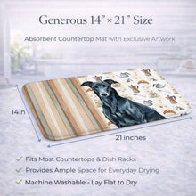 Load image into Gallery viewer, Black Greyhound Coffee Bar Dish Drying Mat