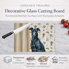 Load image into Gallery viewer, Black Greyhound Coffee Bar Glass Cutting Board