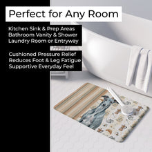 Load image into Gallery viewer, Blue Brindle Greyhound Coffee Bar Memory Foam Kitchen Mat
