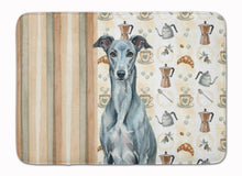 Load image into Gallery viewer, Blue Brindle Greyhound Coffee Bar Memory Foam Kitchen Mat