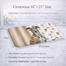 Load image into Gallery viewer, Brindle Greyhound Coffee Bar Dish Drying Mat