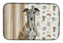 Load image into Gallery viewer, Brindle Greyhound Coffee Bar Dish Drying Mat