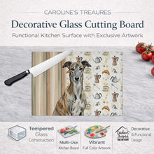 Load image into Gallery viewer, Brindle Greyhound Coffee Bar Glass Cutting Board