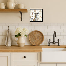 Load image into Gallery viewer, Brindle Greyhound Coffee Bar Framed Metal Print