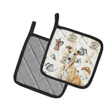 Load image into Gallery viewer, Fawn Greyhound Coffee Bar Pair of Pot Holders