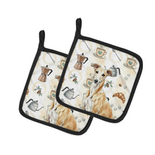 Load image into Gallery viewer, Fawn Greyhound Coffee Bar Pair of Pot Holders