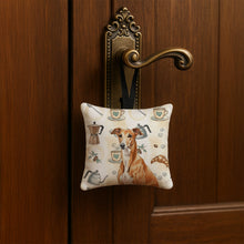 Load image into Gallery viewer, Red Greyhound Coffee Bar Hanging Square Fabric Ornament 3.5 × 3.5