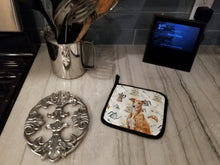 Load image into Gallery viewer, Red Greyhound Coffee Bar Pair of Pot Holders