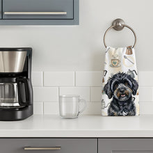 Load image into Gallery viewer, Black Havanese Coffee Bar Kitchen Towel