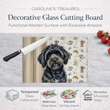 Load image into Gallery viewer, Black Havanese Coffee Bar Glass Cutting Board