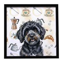 Load image into Gallery viewer, Black Havanese Coffee Bar Framed Metal Print