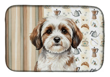 Load image into Gallery viewer, Parti-color Havanese Coffee Bar Dish Drying Mat