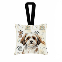Load image into Gallery viewer, Parti-color Havanese Coffee Bar Hanging Square Fabric Ornament 3.5 × 3.5
