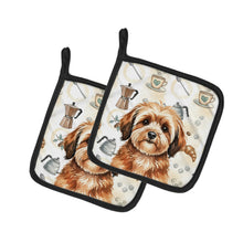 Load image into Gallery viewer, Sable Havanese Coffee Bar Pair of Pot Holders