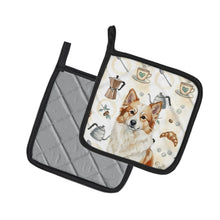 Load image into Gallery viewer, Tan Icelandic Sheepdog Coffee Bar Pair of Pot Holders
