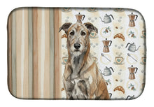 Load image into Gallery viewer, Brindle Irish Wolfhound Coffee Bar Dish Drying Mat