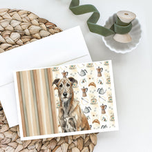 Load image into Gallery viewer, Brindle Irish Wolfhound Coffee Bar Greeting Cards Pack of 8