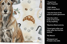 Load image into Gallery viewer, Brindle Irish Wolfhound Coffee Bar Kitchen Towel