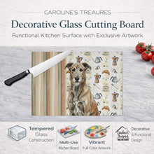 Load image into Gallery viewer, Brindle Irish Wolfhound Coffee Bar Glass Cutting Board