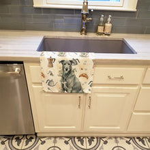 Load image into Gallery viewer, Gray Irish Wolfhound Coffee Bar Kitchen Towel