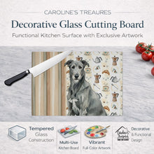 Load image into Gallery viewer, Gray Irish Wolfhound Coffee Bar Glass Cutting Board