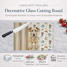 Load image into Gallery viewer, Wheaten Irish Wolfhound Coffee Bar Glass Cutting Board