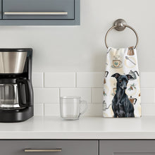 Load image into Gallery viewer, Black Italian Greyhound Coffee Bar Kitchen Towel