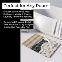 Load image into Gallery viewer, Black Italian Greyhound Coffee Bar Memory Foam Kitchen Mat