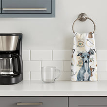 Load image into Gallery viewer, Blue Italian Greyhound Coffee Bar Kitchen Towel