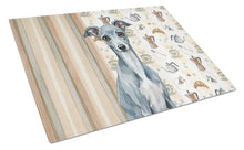Load image into Gallery viewer, Blue Italian Greyhound Coffee Bar Glass Cutting Board