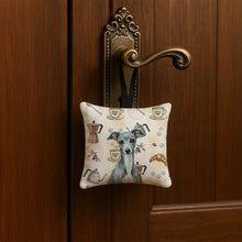 Load image into Gallery viewer, Blue Italian Greyhound Coffee Bar Hanging Square Fabric Ornament 3.5 × 3.5