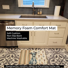 Load image into Gallery viewer, Blue Italian Greyhound Coffee Bar Memory Foam Kitchen Mat