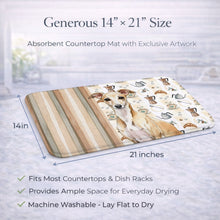 Load image into Gallery viewer, Fawn Italian Greyhound Coffee Bar Dish Drying Mat